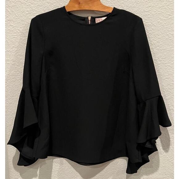 Ted Baker London Juula Waterfall-Sleeve Top Size 1 - Picture 7 of 7